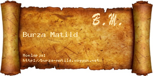 Burza Matild névjegykártya